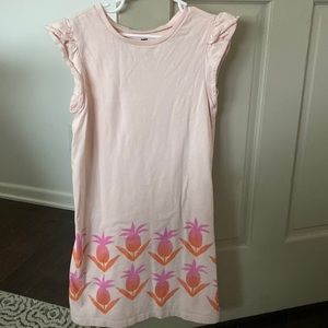 Tea brand dress light pink with pineapple design on bottom